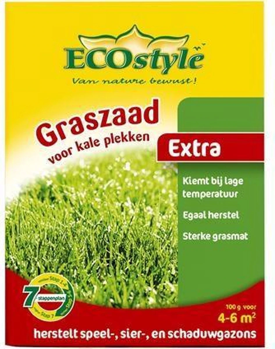 ECOstyle Extra Graszaad Herstel - Inzaaien Van Kale Plekken En Beschadigde Delen - Vogelwerende Coating - Dicht & Sterk Gazon - Kiemt Bij Lage Temperatuur - 4-6 M² - 100 GR 13 ECOstyle Extra Graszaad Herstel - Inzaaien Van Kale Plekken En Beschadigde Delen - Vogelwerende Coating - Dicht & Sterk Gazon - Kiemt Bij Lage Temperatuur - 4-6 M² - 100 GR - Afbeelding 11